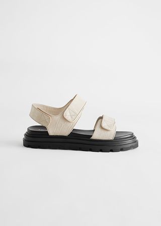 
Other Stories + Croc Embossed Leather Sandals