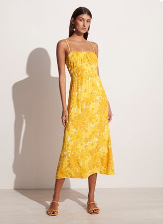Faithfull the Brand + Carioca Midi Dress Canaria Floral Marigold