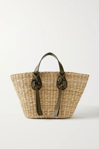 Ulla Johnson + Seaview Leather-Trimmed Straw Tote