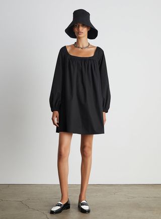 Who What Wear Collection + Sarah Scoop-Neck Mini Dress in Black
