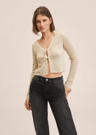 Mango + Lurex Knitted Cardigan