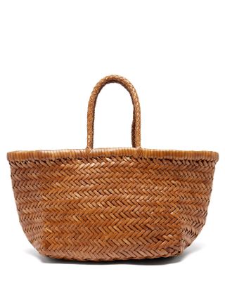 Dragon Diffusion + Triple Jump Small Woven-Leather Basket Bag