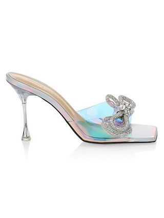 Mach & Mach + Double Bow Iridescent PVC Mules