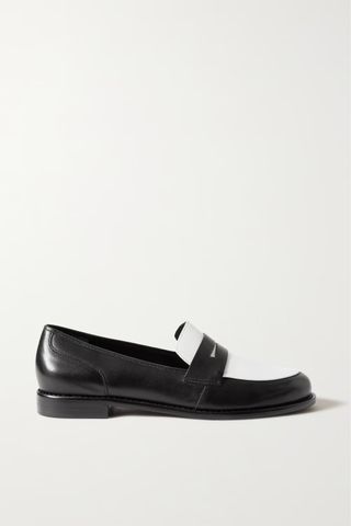 Porte & Paire + Two-Tone Leather Loafers