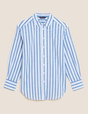 M&S Collection + Pure Cotton Striped Regular Fit Shirt