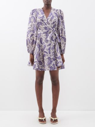 Zimmermann + Devi Paisley-Print Linen Mini Dress
