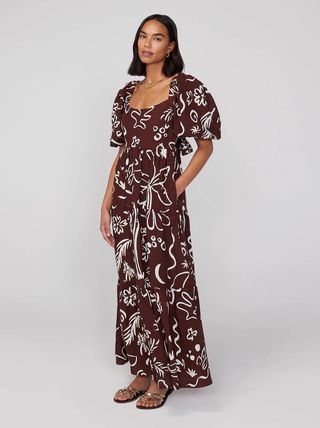 Kitri + Gianna Coco Palm Print Maxi Dress