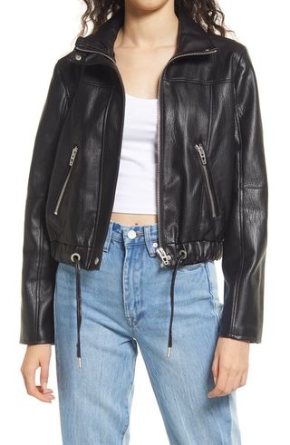 Blanknyc + High Collar Faux Leather Bomber Jacket