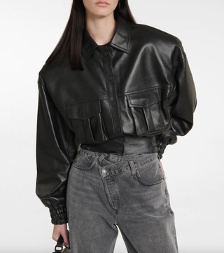 The Mannei + Nice Cropped Leather Jacket