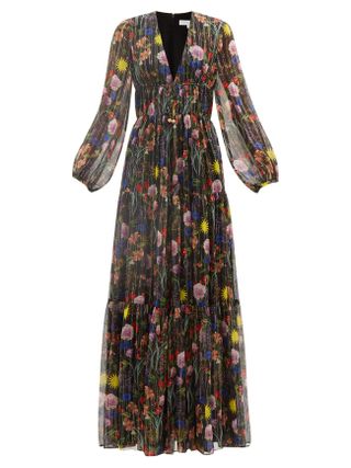 Borgo de Nor + Freya Floral-Print Silk-Blend Chiffon Maxi Dress