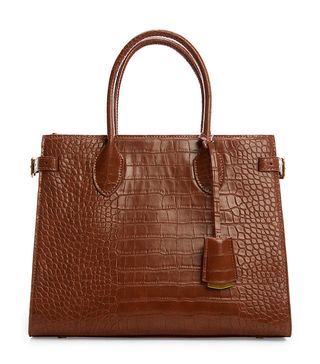 Mango + Croc Embossed Faux Leather Tote Bag