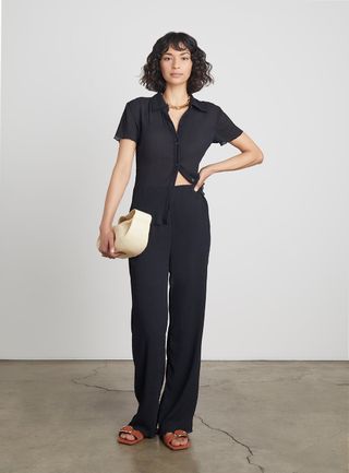 Who What Wear Collection + Madden High-Waisted Chiffon Plissé Pants