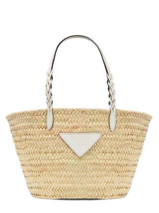 Prada + Small Raffia Basket Tote