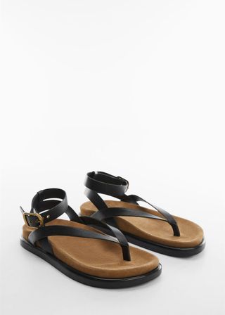 Mango + Buckle Leather Sandals
