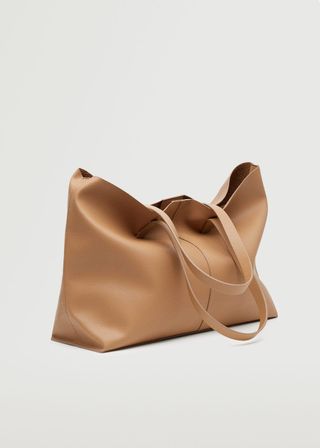 Mango + Leather-Effect Shopper Bag
