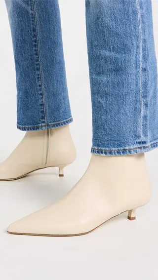 Aeyde + Sofie Nappa Leather Creamy Booties