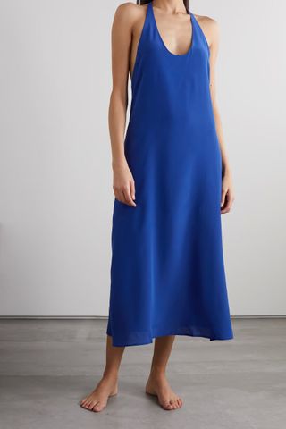 Sleeping With Jacques + T-Boz Backless Silk Midi Dress