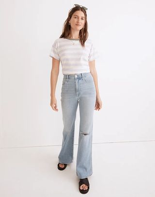 Madewell + Whisper Cotton Rib-Crewneck Ringer Tee