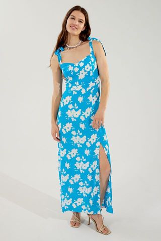 Glamorous + Floral Side Slit Maxi Dress