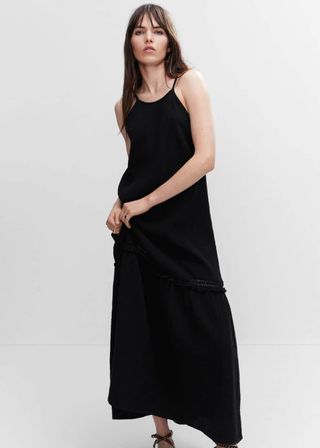 Mango + Long Dress With Embroidered Detail