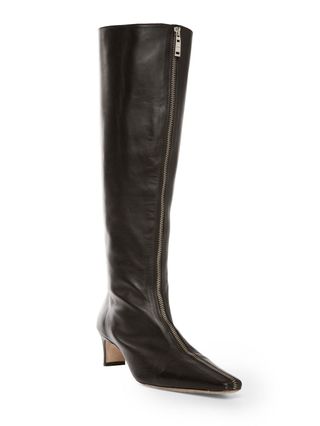Staud + Valletta Leather Zip-Front Boots