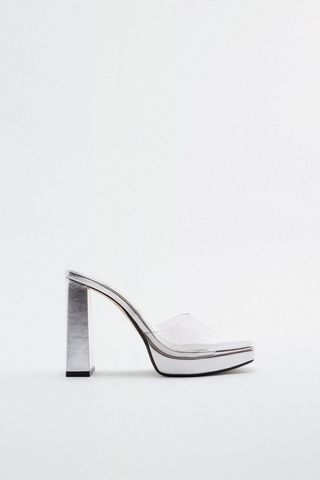 Zara + High Heeled Vinyl Sandals