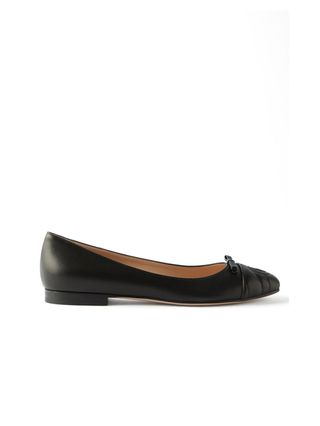 Gucci + GG Marmont Leather Ballet Flats