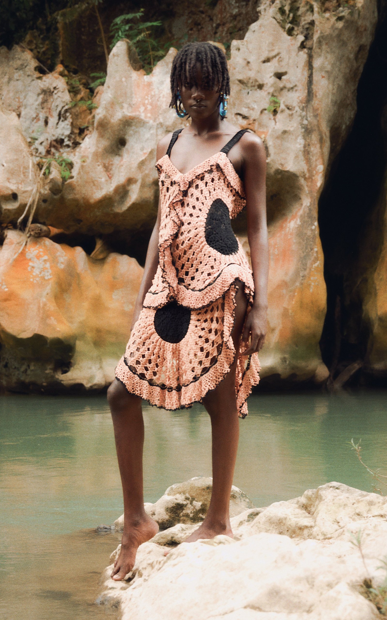 Diotima + Crocheted Web Midi Dress
