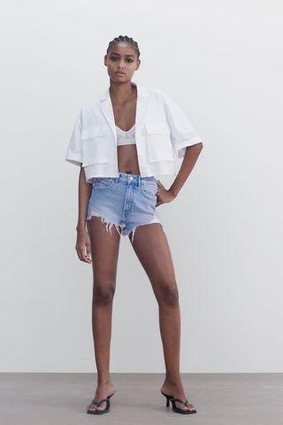 Zara + Hi Rise Denim Shorts