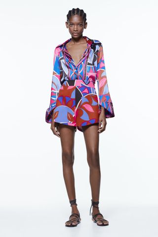 Zara + Printed Shorts
