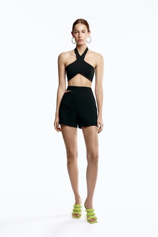 Zara + Cut Out Waist Shorts