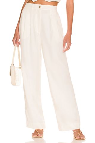 Donni + Pleated Trouser in Creme