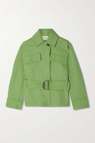 Vince + Saharienne Belted Cotton and Linen-Blend Jacket