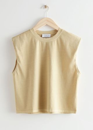 & Other Stories + Cropped Padded Shoulder Tank Top