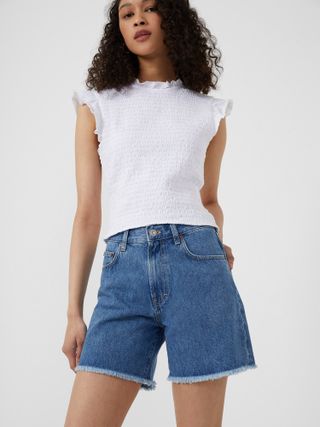 French Connection + Piper Recycled Denim Boyfriend Shorts
