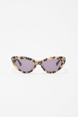 French Connection + Slim Tortoiseshell Cat Eye Sunglasses