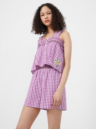 French Connection + Adalhia Gingham Smock Top