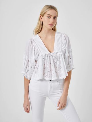 French Connection + Abana Biton Broderie Crop Top