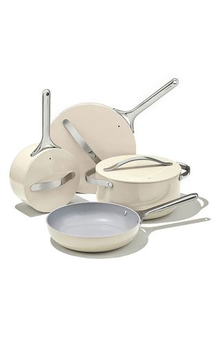 Caraway + Non-Toxic Ceramic Non-Stick 7-Piece Cookware Set With Lid Storage
