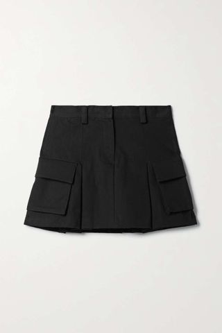 Frankie Shop + Audrey Pleated Cotton-Twill Mini Skirt
