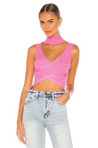 Superdown + Alora Wrap Top in Pink