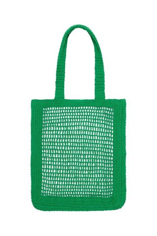 Faithfull the Brand + Crochet Tote Bag Green
