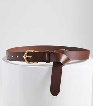 Zimmermann + Twisted Buckle Leather Belt 30