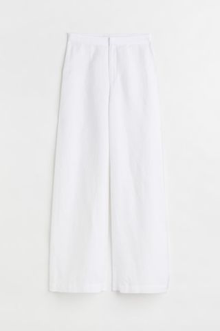 H&M + Tailored Linen-Blend Trousers