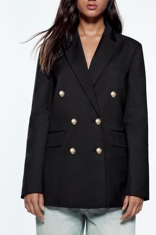 Zara + Double Breasted Blazer