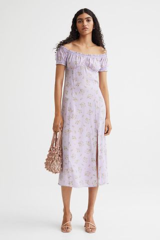 H&M + Floral Puff-Sleeved Dress