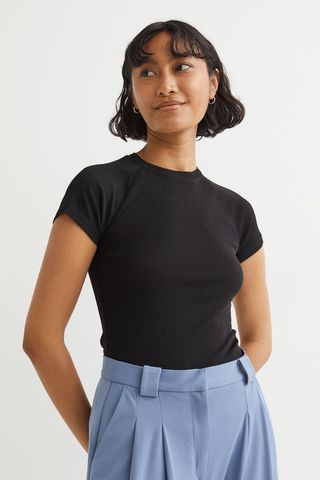 H&M + Cap-Sleeved T-Shirt