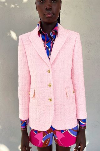 Zara + Textured Tailored Blazer