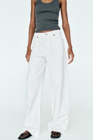 Zara + Mid-Rise TRF Loose Fit Jeans