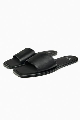 Zara + Minimalist Flat Leather Sandals